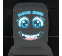 Glow-in-The-Dark Funny Face Toilet Stickers Waterproof Removable Self-Adhesive PVC Decals Bathroom Decor Wall Stickers