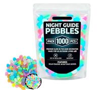 Glow in the Dark Garden Pebbles, 200/400/600/1000Pcs Luminous Stones, Night Guide Pebbles Glow in the Dark Stepping Stones | Glowing Rocks For Garden Outdoor For Patio Lawn Yard (Multicolor, 1000PC)