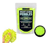 Glow in the Dark Garden Pebbles, 200Pcs Colorful Luminous Stones, Night Guide Pebbles Glow in the Dark Stepping Stones | Glowing Rocks For Garden Outdoor For Patio Lawn Yard (Yellow)