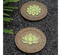 Glow in The Dark Garden Stepping Stones, All-Weather Decorative Foot Stones for Flower Beds and Backyards