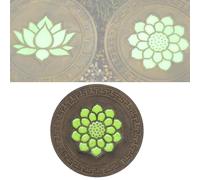 Glow in The Dark Garden Stepping Stones, Round Lotus Design Luminous Path Pavers for Villa, Patio, Yard, Decorative Outdoor Walkway Landscaping Stones(Style 2,1pcs)