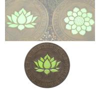 Glow in The Dark Garden Stepping Stones, Round Lotus Design Luminous Path Pavers for Villa, Patio, Yard, Decorative Outdoor Walkway Landscaping Stones(Style 1,1pcs)