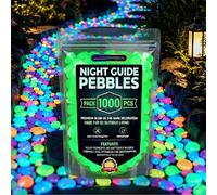 Glow in the Dark Garden Stones, 10 Bag*1000Pcs 1cm Resin Luminous Pebbles, Colorful Night Guide Decor Rocks for Outdoor Pathway, Fish Tank, Planter & DIY Landscape Ornament green 1000