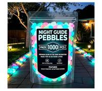 Glow in the Dark Garden Stones Colorful Luminous Pebbles for Outdoor Walkways & Yard Decor, Night Guide Glow Rocks for Garden, Fish Tank, Pathway, Magical Landscape Lighting (Colorful,1000pcs)