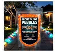 Glow in the Dark Garden Stones Colorful Luminous Pebbles for Outdoor Walkways & Yard Decor, Night Guide Glow Rocks for Garden, Fish Tank, Pathway, Magical Landscape Lighting (Orange,200pcs)