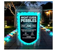 Glow in the Dark Garden Stones Colorful Luminous Pebbles for Outdoor Walkways & Yard Decor, Night Guide Glow Rocks for Garden, Fish Tank, Pathway, Magical Landscape Lighting (Blue,200pcs)