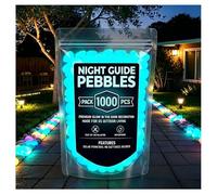 Glow in the Dark Garden Stones Colorful Luminous Pebbles for Outdoor Walkways & Yard Decor, Night Guide Glow Rocks for Garden, Fish Tank, Pathway, Magical Landscape Lighting (Blue,1000pcs)