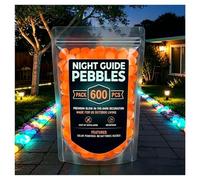Glow in the Dark Garden Stones Colorful Luminous Pebbles for Outdoor Walkways & Yard Decor, Night Guide Glow Rocks for Garden, Fish Tank, Pathway, Magical Landscape Lighting (Orange,600pcs)