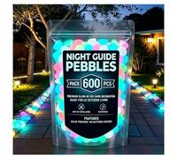 Glow in the Dark Garden Stones Colorful Luminous Pebbles for Outdoor Walkways & Yard Decor, Night Guide Glow Rocks for Garden, Fish Tank, Pathway, Magical Landscape Lighting (Colorful,600pcs)