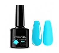 Glow in the Dark Gel Nail Polish, Fluorescent Blue UV LED Gel, 7.5ml