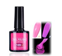 Glow-in-the-Dark Gel Nail Polish with UV Lamp - Semi-Clear Jelly Builder Gel, Pink Nail Extension, Slip-Resistant Poly Solution, Break-Resistant, Strengthener 7.3ml (Pink)