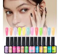 Glow in the Dark Gel Polish, Fluorescent Nail Set, Luminous Manicure Kit, Shimmer UV Varnish, Portable Collection, Vibrant Long-Lasting Color Pack for Salon Travel Stage Performance Sessions