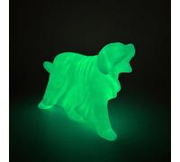 Glow in the Dark Ghost Dog Statue - Spooky Halloween Sculpture | Creepy Tabletop Decor for Dog Lovers Haunted House Indoor Outdoor Party Shelf Mantel Desktop, Home Display Accent 17.5x6.4x10cm