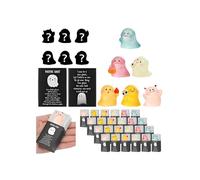 Glow in The Dark Ghost Figures with Box, Mini Luminous Ghost Figures Collectible,Resin Halloween Ghosts Figurines with Thank You Cards, Cute Tiny Ghosts for Halloween Desk, Shelf & Party Decor