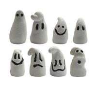Glow in The Dark Ghost Figurines, Luminous Mini Resin Cute Miniature Ghosts, 8-Piece Set for Landscape, Garden Patio, Yard Indoor, Decoration Party Accessories Halloween, 0.98 Inches