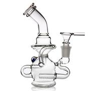 Glow in The Dark Glass Bong with percolate, Small Glass Bongs with 14.5mm Water Bong Bowl Glass Pipe for Smoking Pipe Hookah Bong Pipe¡