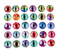Glow in The Dark Glass Eyes, 30Pcs 25mm Luminous Dragon Eyes for Crafts, DIY Cabochon Flatbacks for Art Props, Costume Making, Doll Crafting
