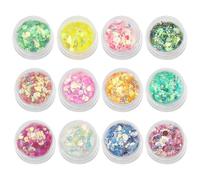 Glow In The Dark Glitter,12 Colors Night Glow Chunky Glitters Flakes, Glow In The Dark Body Face Glitter Flakes Luminous Face Eye Glitter For Musical Festival Carnival Party Makeup