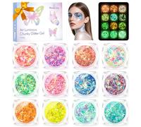 Glow in the Dark Glitter Gel - Eleanore's Diary 12 Face Body Chunky Glitter