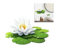 Glow-in-the-Dark Green Lotus Wall StickerPVC Bathroom Decor for Toilet Lid, Mirror Wall20 x 30 cm Luminous Floral Decal, Easy-Apply Removable