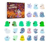 Glow In The Dark Halloween Advent Calendar,Mini Ghost Figures with Box,Mystery Desktop Ornaments Advents Calendar Christmas 3D Countdowns Set,Desk, Home Decorate