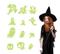 Glow in The Dark Halloween Decals - Glowing Wall and Window Clings | Ghost Decorative Stickers | Scary Halloween Theme Party Decorations for Kids Room, Home, Door, Window, Ceiling, Haunted House