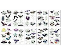 Glow-In-The-Dark Halloween Stickers, Temporary Glowing Tattoo Stickers, Bat Spider Web Glow-In-The-Dark Tattoos For Day Of The DeadA:110 * 75mm