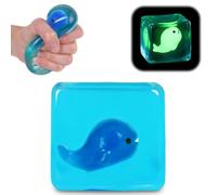 Glow in the Dark Ice Cube Squishy Fidget Toys - 5.5 cm Soft Stress Cube for Kids & Adults, Sensory & Stress Relief Toy, Gift Box Packaged （Wal)