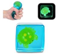 Glow in the Dark Ice Cube Squishy Fidget Toys - 5.5 cm Soft Stress Cube for Kids & Adults, Sensory & Stress Relief Toy, Gift Box Packaged （crab)