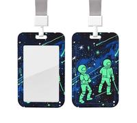Glow in The Dark Id Badge Holder with Lanyard Waterproof Key Card Holder Case Id Card Protector with Clear Id Window Name Tags for Women Men Work Office Doctor Nurse