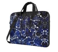 Glow in the dark laptop bag, adjustable shoulder strap and hidden handle, simplify your everyday, Black/White, 15.6 inch