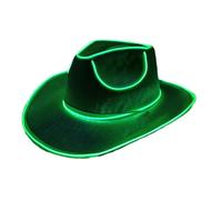 Glow in the Dark LED Cowboy Hat, Sparkly Neon Light Up Cowgirl Hat, Disco Western Costume Headwear, Ideal for Disco Birthday Halloween Parties Dress Up Cosplay Costume Accessories for Men Women