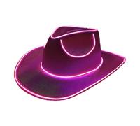 Glow in the Dark LED Cowboy Hat, Sparkly Neon Light Up Cowgirl Hat, Disco Western Costume Headwear, Ideal for Disco Birthday Halloween Parties Dress Up Cosplay Costume Accessories for Men Women