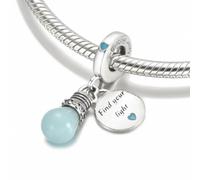 Glow-in-the-dark Lightbulb Double Dangle Charm 925 Sterling Silver Metal Beads for Jewelry Making Fits Bracelets