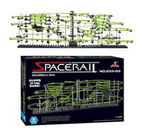 Glow in The Dark Marble Roller Coaster Kit Level 5 Model, 682 PCS DIY Building Maze Game with 5 Steel Balls for Adults and Teens Creative Project and Home Decoration Gift