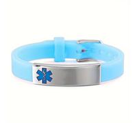 Glow in The Dark Medical Alert Bracelet, Customised Engraved Meds ID Silicone Wristband for Nighttime, Personalised Peanut/Bee/Penicillin/Food Allergy Awareness Medic Conditions Identification Bangle