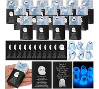 Glow in the Dark Mini Ghost Figures with Box, Mini Ghost Figures with BoxGlow in the Dark, Halloween MiniGhost FigureswithBox in 6 Designs Adn with 36 Thank You Cards (6Mix)