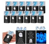 Glow in The Dark Mini Ghost Figures with Box, Small Resin Ghost Miniatures, Halloween Party Favors in 6 Designs, Luminous Spooky Figurines for Decorations, Baskets & DIY Crafts (12pcs Random)