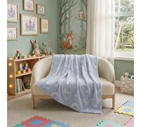 Glow In The Dark Moon Blanket Soft Galaxy Night Sky Throw For Kids Grey