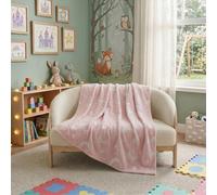 Glow In The Dark Moon Blanket Soft Galaxy Night Sky Throw For Kids Pink