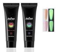 Glow In The Dark Nail Builder Gel Set For Professional Extensions And Nail Art - Fast Building Self-Levelling Poly Gel Kit With Long-Lasting Break-Resistant Natural-Looking Enhancements In Unique