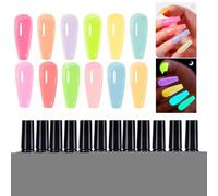 Glow in the Dark Nail Polish Gel - Fluorescent Nail Polish Set | Portable Fingernail Colors for Wedding Travel Photo Sessions Stage Performance Salon Music Festival Party Women