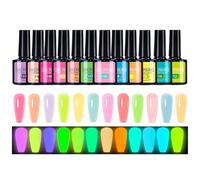 Glow in the Dark Nail Polish Gel | Glowing Gel Colors for Nails | Fingernail Colors for Salon Students Travel Music Festival Party Photo Sessions Beauty