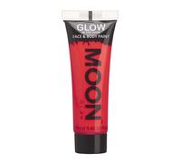 Glow In The Dark Neon Red Fancy Dress Cosplay Rave Make-Up Tube 12ml