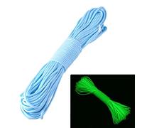 Glow in the Dark Paracord 550L 9 Strand Luminous Survival Rope 25ft Blue Fluorescent Emergency Outdoor Adventure Gear for Night Visibility Tactical Camping Hiking Fishing Emergency Use