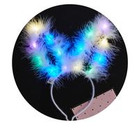 Glow in the Dark Party Supplies LED Ear Headband Light Up Headband Rabbit Ears Headpiece Party Favors Kids Adult LED Ear Headband Light Up Rabbit Ear Headband Glow in the Dark Headband