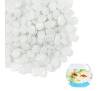 Glow in the Dark Pebbles, 200 Pcs Fish Tank Gravel, Luminous White Stones for Garden Decorative Stones Powered by Light or Solar, Mini White Pebbles for Garden, Potted Plant, DIY Micro Landscapes
