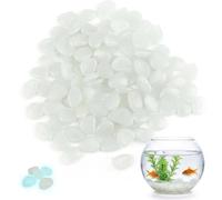 Glow in the Dark Pebbles, 500 Pcs Small White Glowing Rocks for Aquarium, Fish Tank, Potted Plant and Miniature Landscape
