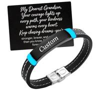 Glow in The Dark Personalised ID Bracelet & Uplifting Card Set - Custom Engraved Gift for Loved Ones, Name/Date/Message Engraved Bangle for Men Women, Luminous Keepsake Jewellery for Family Friends