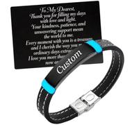 Glow in The Dark Personalised ID Bracelet & Uplifting Card Set - Custom Engraved Gift for Loved Ones, Name/Date/Message Engraved Bangle for Men Women, Luminous Keepsake Jewellery for Family Friends